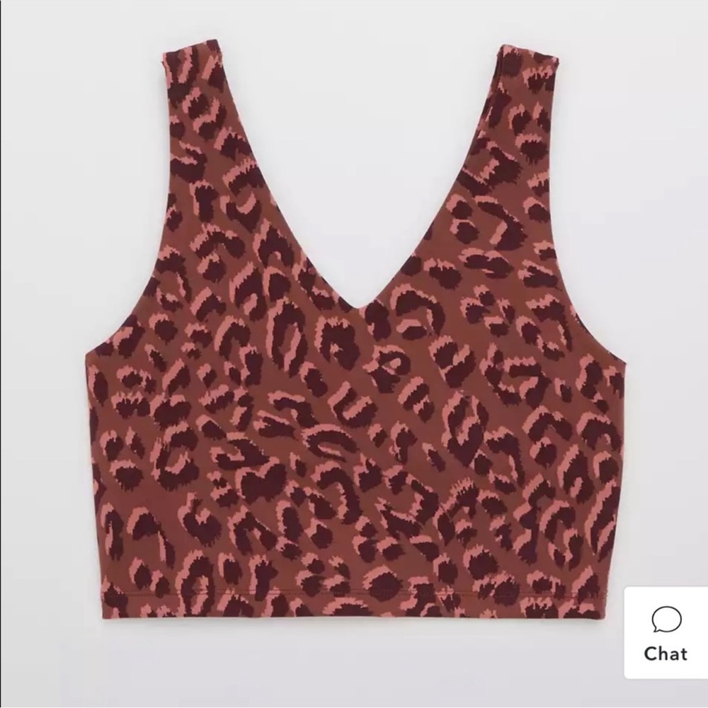Leopard v neck sport bra